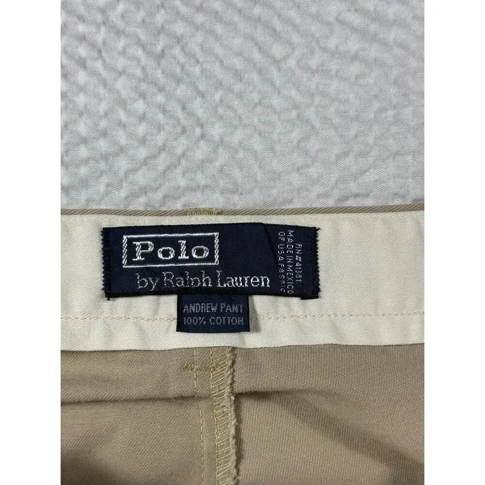 Polo Ralph Lauren Pants Mens 40x30 Andrew Pant Tan Chino Casual Cotton Preppy